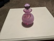 Vintage Pink Glass Small perfume bottle Caithness Swirl