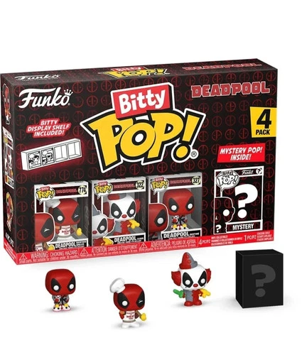 Funko Pop! Bitty Deadpool - BBQ Master / Bedtime / Clown 4 Pack - Series 1 NIB