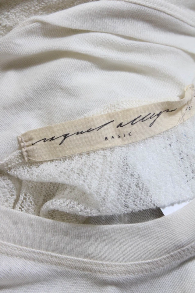 Raquel Allegra Womens Ivory Scoop Neck Textured Back Sleeveless Blouse Top Size0 - Image 4 of 4