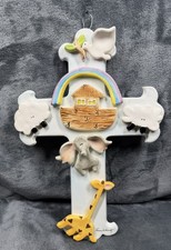 Laura Schwartz Noahs Ark Nursery Wall Decor Cross Ceramic Plaque KoKo Originals