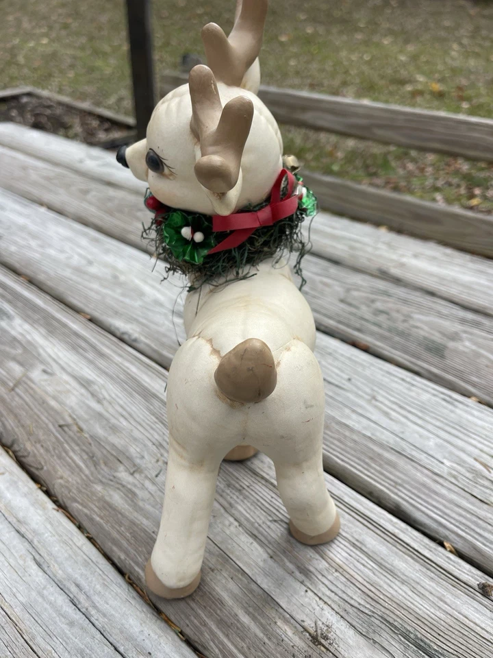 De Colección Navidad Kimple Molde Cerámica De Pie Reno Pintado a Mano Edredón Patrón  Foto 4 de 4