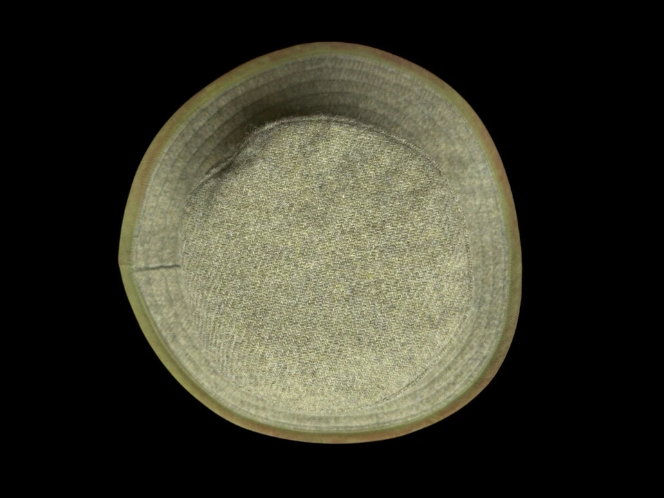 Sombrero para mujer vintage HEATHER LUMSDEN hecho a mano en Escocia bordado caqui Foto 4 de 4