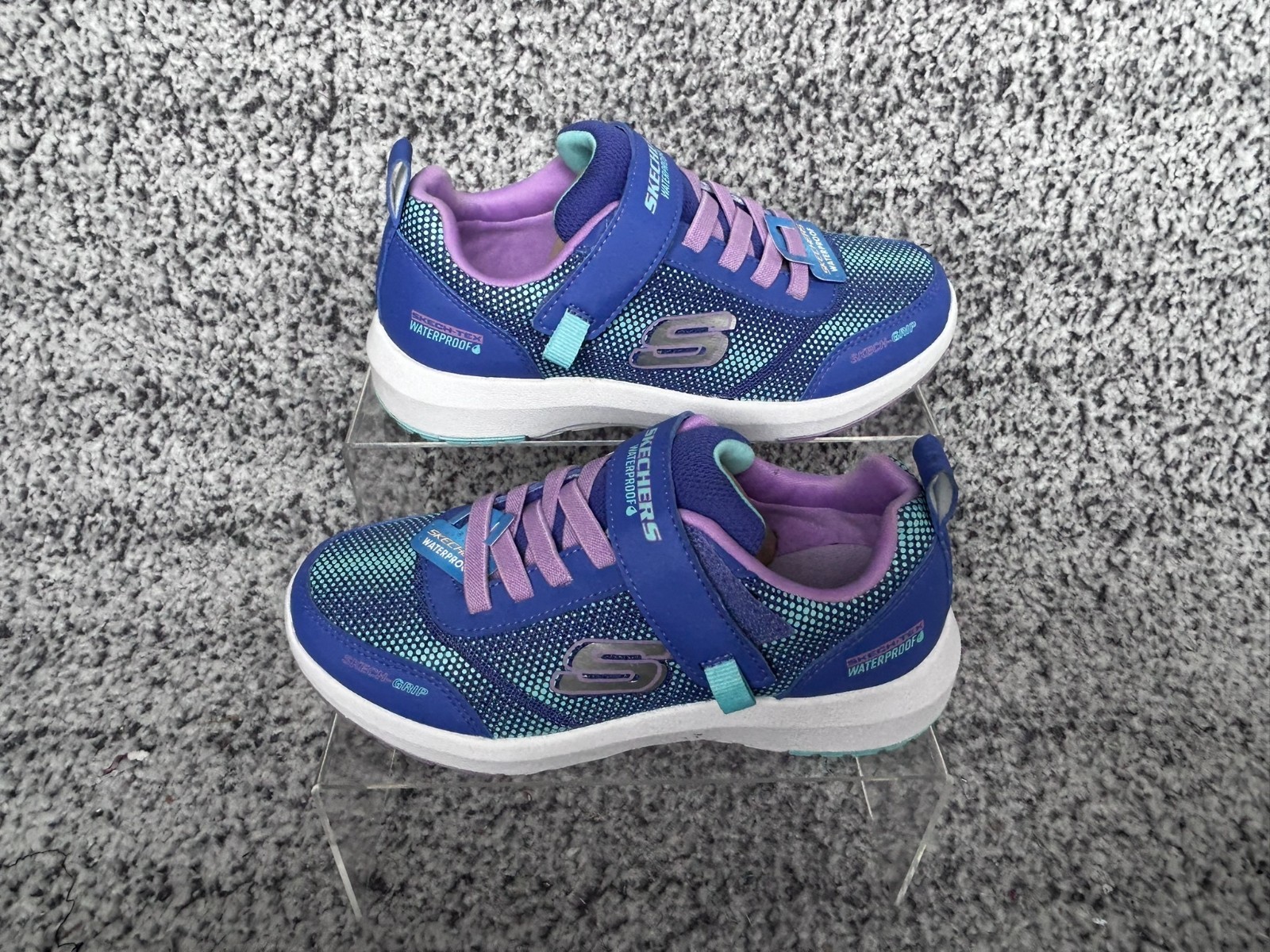 Girls Size 2 Blue Purple Hook & Loop