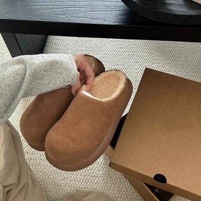 Thick-soled Small Potato Casual Shoes Slip-on Lazy Shoes Fleece-lined Warm Cotto