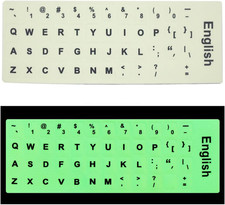 English Sticker Glow in the Dark, Luminous Replacement Keyboard Sticker for Lapt