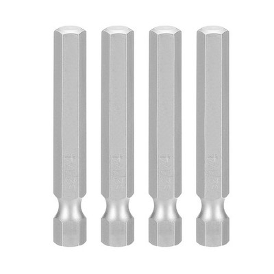 4pcs 1/4'' SAE Hex Head Wrench Drill Bit 50mm Length Magnetic Bits, Gray
