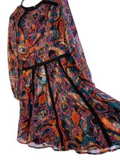 Vince Camuto Multicolor Long Sleeve Dress Size 8 Above Knee $168.00 Metalic