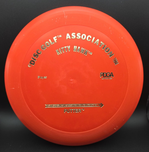 1984 DGA Kitty Hawk Putter Vintage Rare OOP Orange Gold Foil Disc Golf 167g