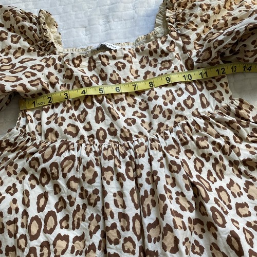 Janie And Jack Leopard Animal Print Bubble Sleeve Dress Size 12 - Picture 3 of 9