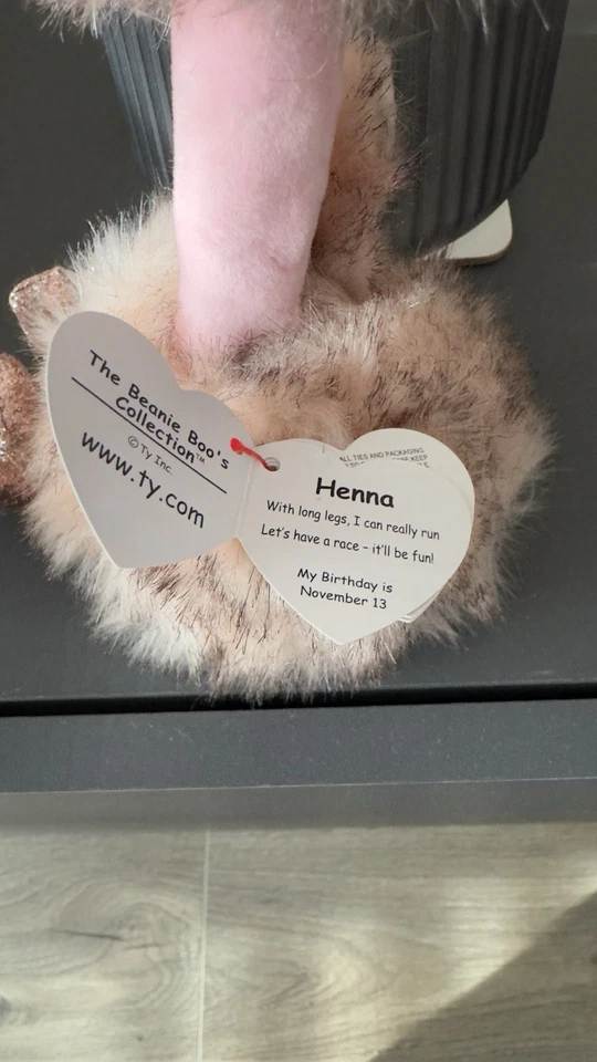 Ty Beanie Boo Henna the Ostrich Bird New with tags - Image 3 of 3