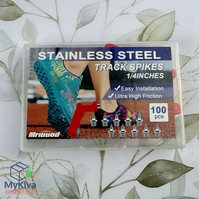 Track Spikes 1/4 Inch Stainless Steel 100 Pack Replacement Shoe Spikes Cross Sil