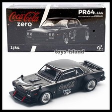 POPRACE PR64-144 1/64 Nissan Skyline GT-R V8 Drift Hakosuka COCA COLA ZERO BLACK