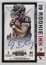 2014 Panini Contenders Rookie Ink Gold 10/10 CJ Fiedorowicz #27 Auto db5