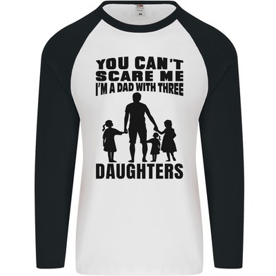 Dad mit Drei Daughters Lustig Vatertag Herren L/S Baseball
