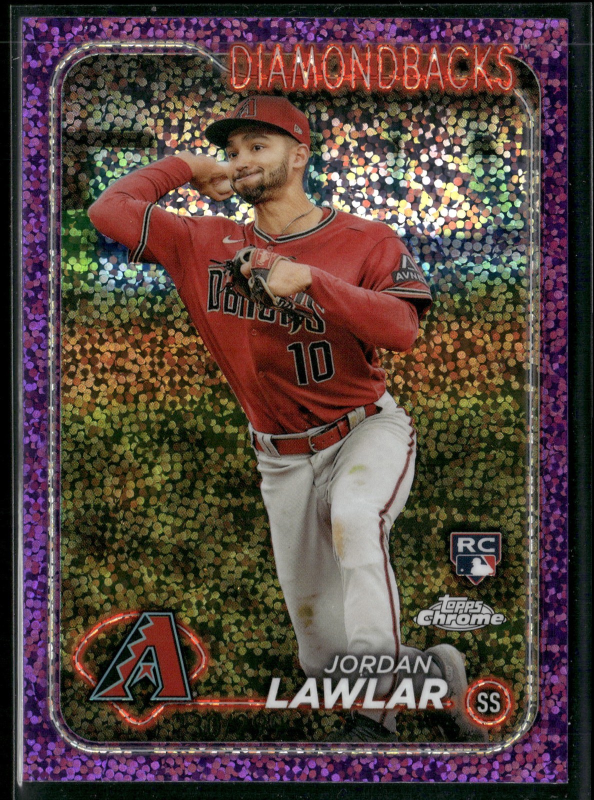 2024 Topps Chrome #229 Jordan Lawlar Purple Speckle Refractors #/299