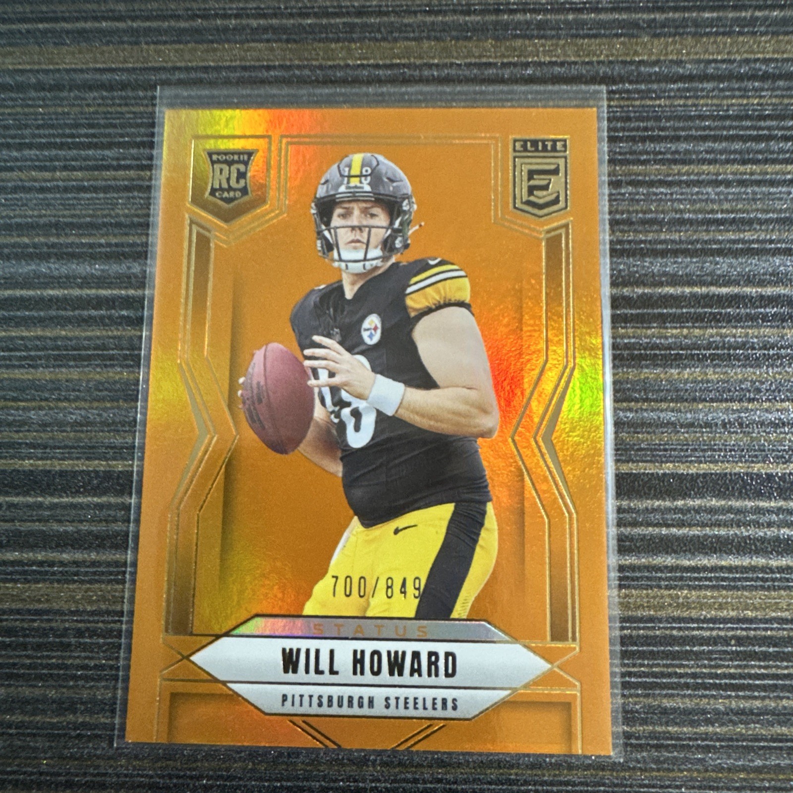 2025 Donruss Elite - Will Howard RC -Status Metallic Orange /849 - Steelers #150