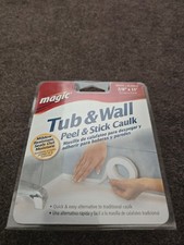 Magic Peel  Stick Caulk Tub  Wall WHITE 7/8" x 11' Bathtub Shower Water Seal