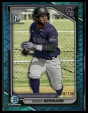 2024 Bowman Chrome #BCP-225 Derek Bernard Reptilian Blue Refractors #/150
