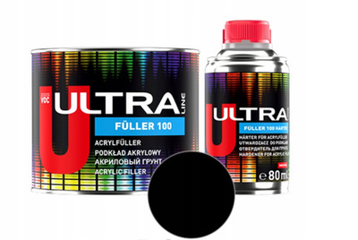 Novol Ultra 2K HS HIGH BUILD PRIMER KIT 1L Schwarz 5:1 KAROSSERIE LACK FÜLLER 480ml