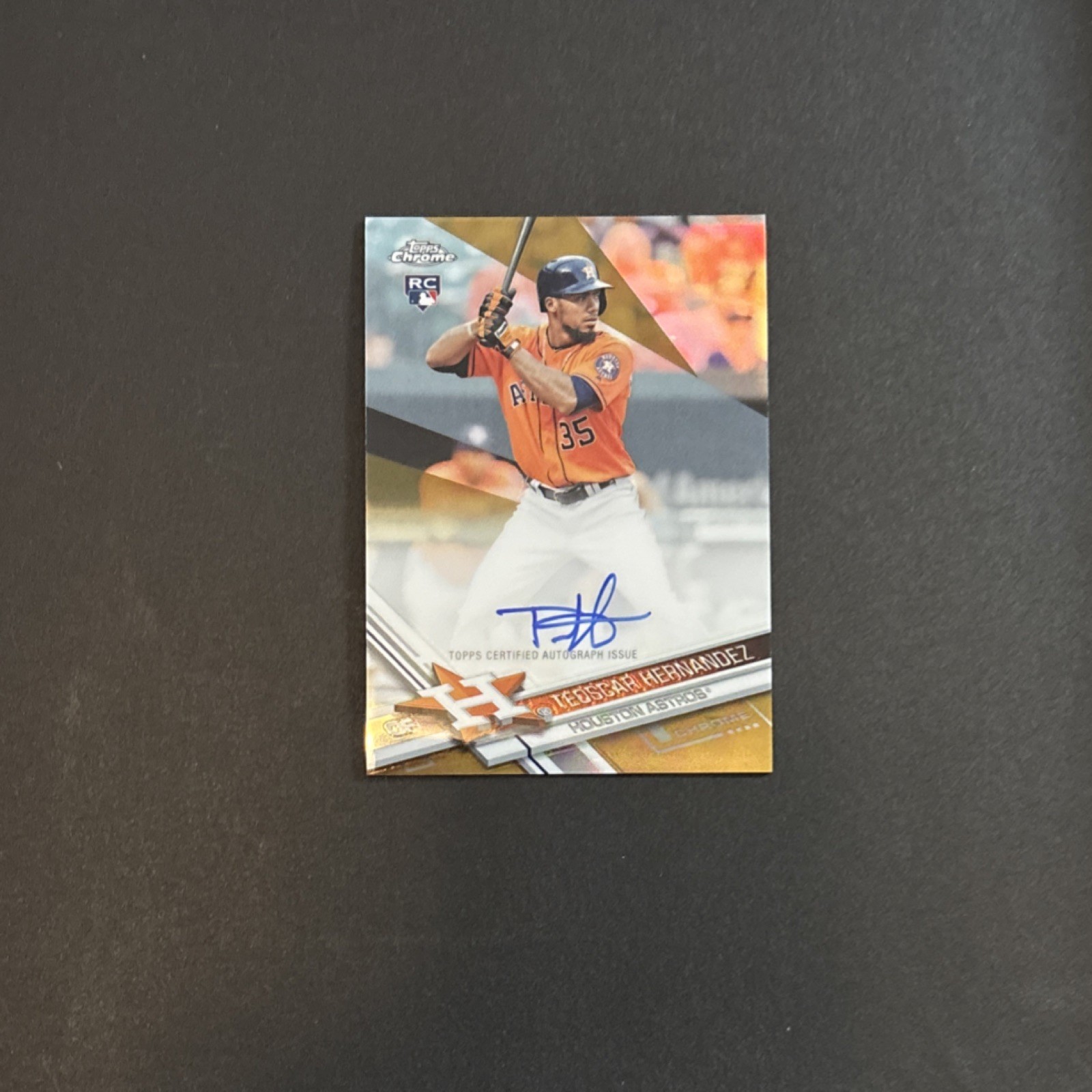 Topps 2017 Chrome Rookie Gold Refractor Auto Teoscar Hernandez Astros RA-TH /50