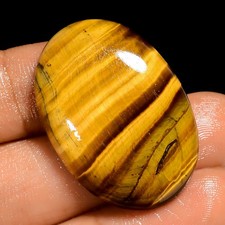 40.5 Ct Natural Tiger Eye Oval Shape Cabochon Loose Gemstone For Ring 32X22X6 mm