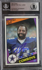 Too Tall Ed Jones Dallas Cowboys Signed 1984 Topps #242 Autographed Card BAS