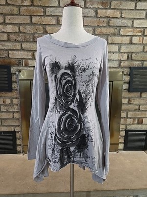 Thread & Supply Vtg Y2K Shark Bite Top Womans Sz Small Fairy Goth Grunge Boho 