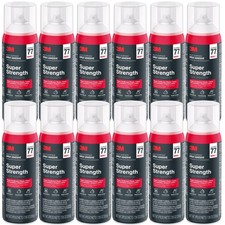 3M 77 Multipurpose Spray Adhesive, 7.35 oz Cans, Pack of 12   Bulk High-Stren...