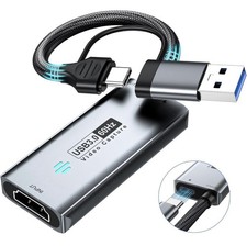 USB 3.0 Video Capture Card HDMI 2K 30fps/1080p 60fps Streaming & Gaming; 100W PD