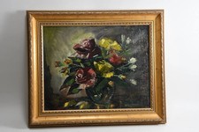 Prachtvolles Ölgemälde Blumenstillleben - Rosenstrauß - Impressionistisch - 