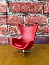 Silla Huevo Miniatura Escala 1:12 - Arne Jacobsen, Silla MCM Mini Sillón Rojo