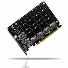 4 Port M.2 NVMe SSD to PCIe x16 Adapter Card 4x 64Gbps Expansion Card