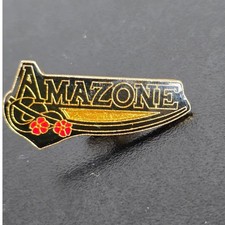 Amazone Red Flower and Fencing Sword Lapel Pin 