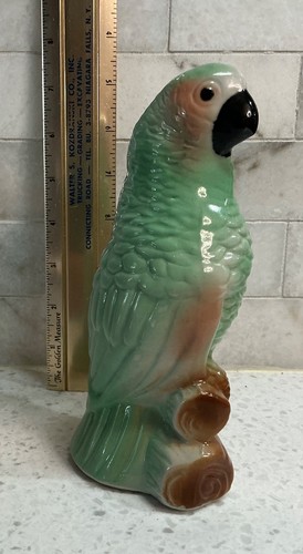 Vintage Ceramic Parrot Figurine Brazil Tropical Bird Decor Shelf Display 7 Inch