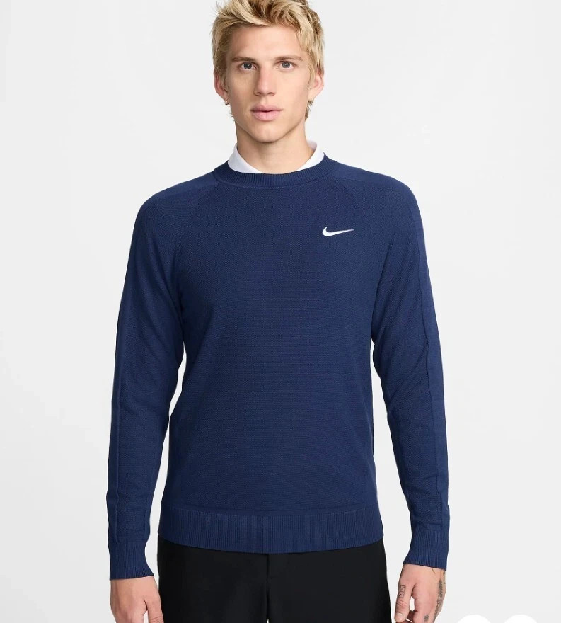 Nike Tour Golf Sweater Long Sleeve Navy Blue White Mens Size 2XL