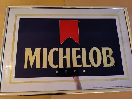 Michelob Beer Mirror Sign Man Cave 25" x 17" Vintage 1990's