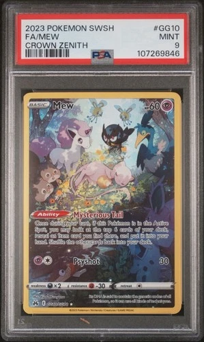2023 POKEMON SWORD & SHIELD CROWN ZENITH #GG10 FULL ART/MEW PSA 9