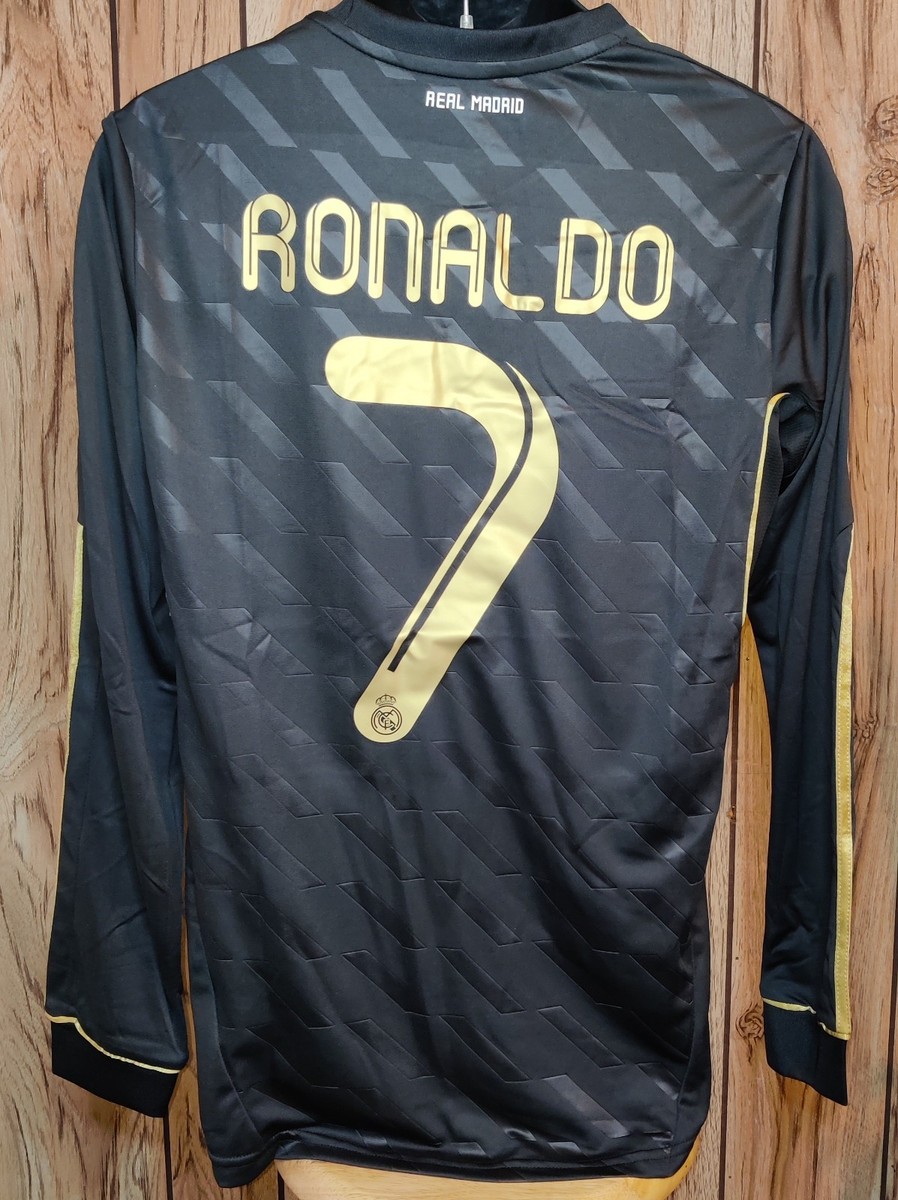 Real Madrid  シャツ 黒色 Real Madrid 2011/12 Ronaldo Retro Soccer Futbol Black Jersey Slim