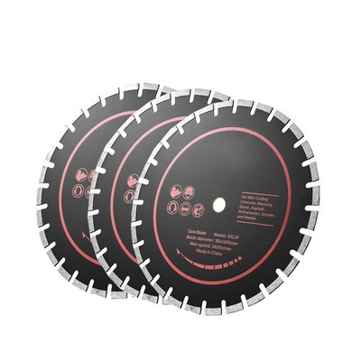 Uimoso 16 in Diamond Blade Set, 3-Pack, 1 in Arbor, Wet/Dry for Brick Cutting