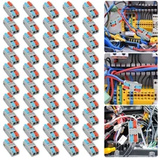 50 PCS Mini Quick Connect Electrical Wire Connectors 2-in-2-Out Inline Terminals