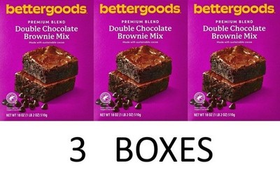 bettergoods Premium Blend Double Chocolate Brownie Mix 18 oz Box - 3 BOXES