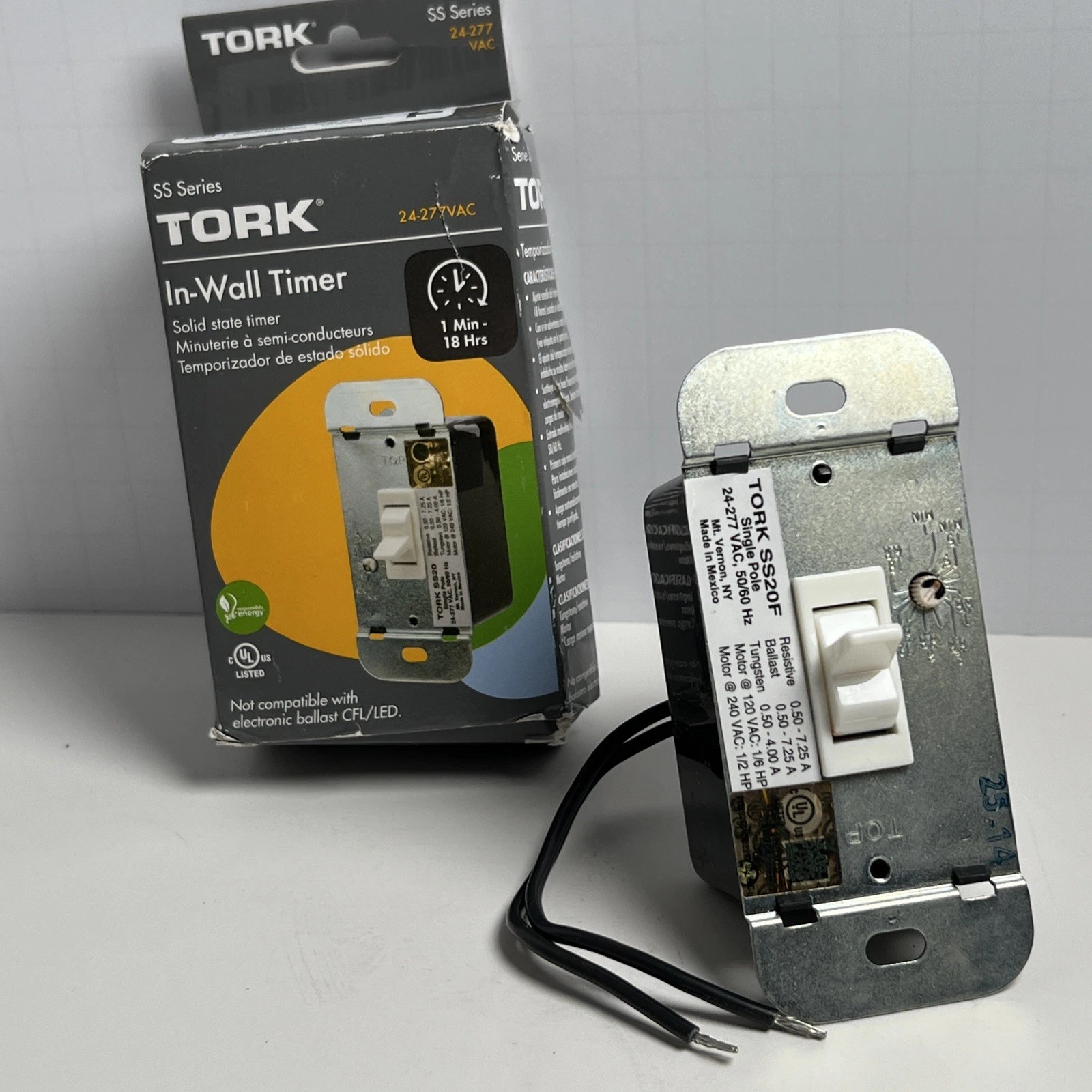 TORK SS20 Countdown Timer, White, 24/277V AC, SS Series