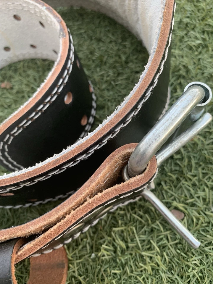 Cinturón Golds Gym Power/Levantamiento de Pesas 100% Cuero Espuma Acolchado Negro Talla L/XL Foto 4 de 4