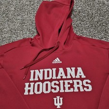 Adidas Climawarm Indiana Hoosiers Men's Large Hoodie Pullover Sweatshirt Red
