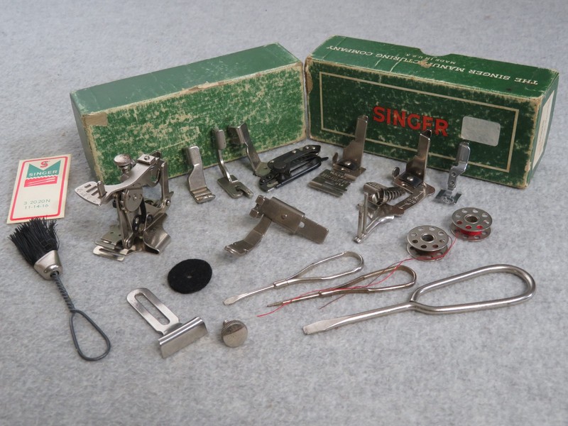 SINGER accessories 8 feet PLUS Model 301 301A all slant machines VERY NICE