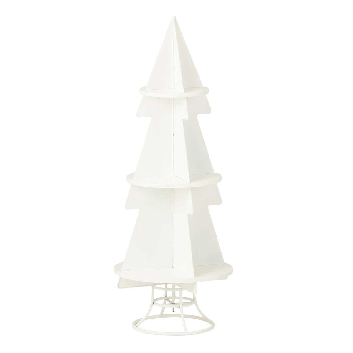 Étagère sapin 3 niveaux Xmas 120cm blanc meuble d'angle facile à monter