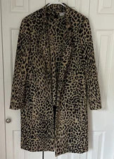 Kasper Women’s Animal Print Jacquard Sleeveless Top Sz XL & Topper Coat  Sz 14