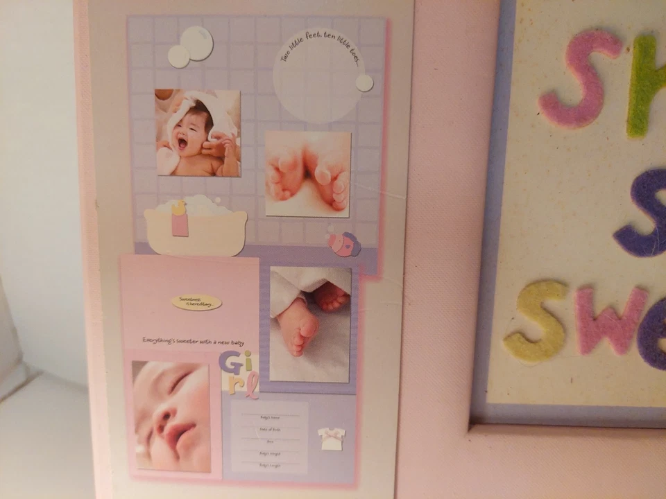 Hallmark Baby Girl розовый мгновенный альбом для скрапбукинга 20 украшенный с 2 фото страниц - Изображение 4 из 4