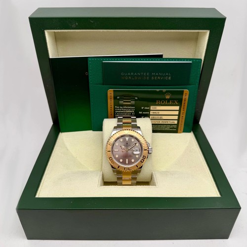 Rolex Yacht-Master 40mm 16623 Slate Dial Steel 18K Yellow Gold Watch Box Paper
