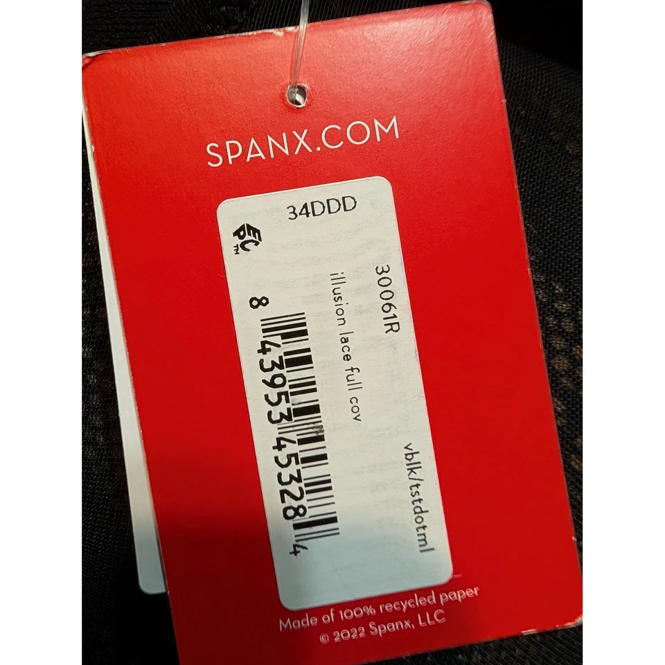 Sujetador SPANX-Lleujah Illusion Sujetador Cobertura Completa de Encaje $82 34DDD Sujetador Negro 30061R Foto 4 de 4